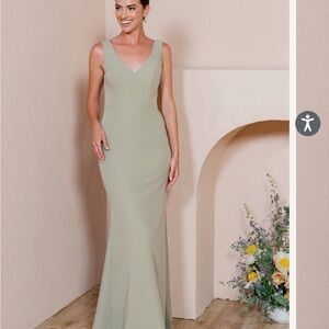 Revelry bridesmaid dress - silver sage